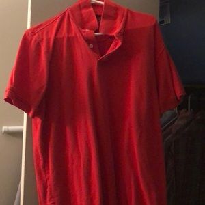 Red men’s polo shirt